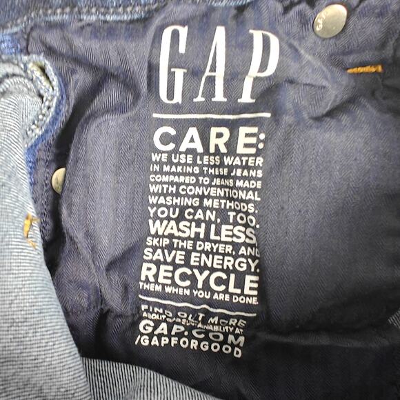 Gap Mid Rise Straight Jeans Medium Wash Raw Hem Size 28-6R - Picture 7 of 8